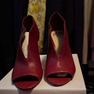 Vince Camuto Red Peep-Toe Heels